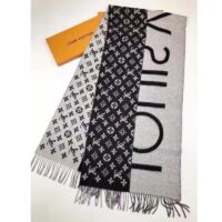 Louis Vuitton Unisex Monogram Split Scarf Black Allover Monogram LV Signature