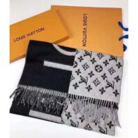 Louis Vuitton Unisex Monogram Split Scarf Black Allover Monogram LV Signature