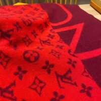 Louis Vuitton Unisex Monogram Split Scarf Red Allover Monogram LV Signature