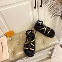 Louis Vuitton Women LV Pool Pillow Comfort Sandal Patent Metallic Calf Monogram Canvas