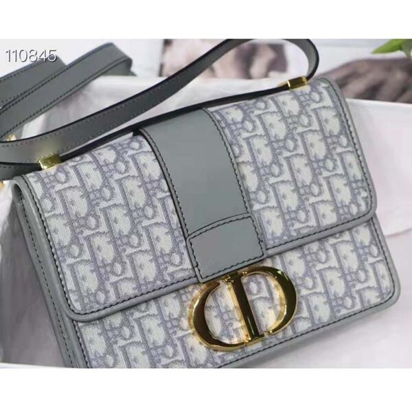 Dior Women 30 Montaigne Bag Gray Dior Oblique Jacquard (7)