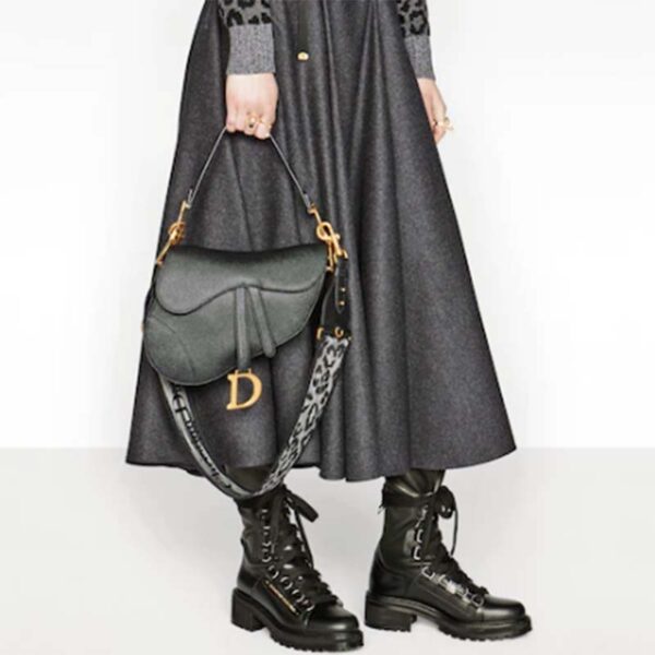 Dior Women Saddle Bag Warm Taupe Grained Calfskin (10)
