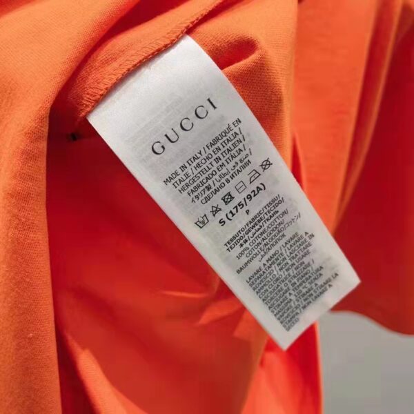 Gucci GG Men Gucci Tiger Cotton T-Shirt Orange Jersey Crewneck (4)
