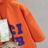 Gucci GG Men Gucci Tiger Cotton T-Shirt Orange Jersey Crewneck (2)