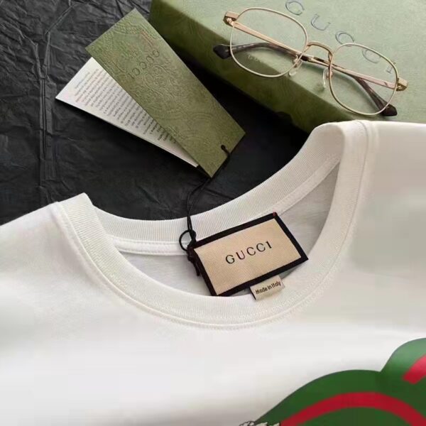 Gucci GG Men Tiger Flower Interlocking G T-Shirt Off-White Cotton Jersey Crewneck Oversize Fit (1)