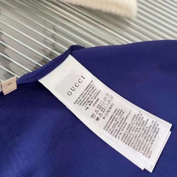 Gucci GG Women Gucci Tiger Cotton T-Shirt Blue Cotton Jersey Crewneck (2)