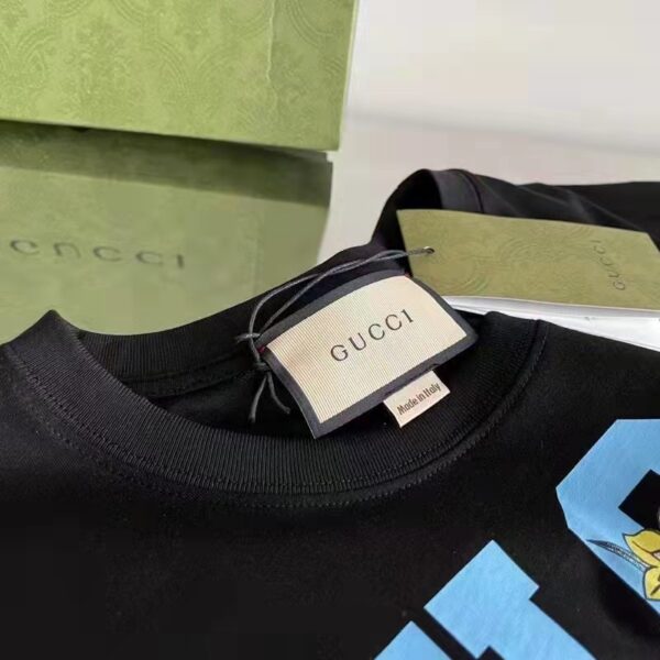 Gucci GG Women Gucci Tiger Flower T-shirt Black Cotton Jersey Crewneck Oversize Fit (3)