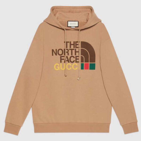 Gucci GG Women The North Face x Gucci Sweatshirt Brown Cotton Jersey Crewneck Oversized Fit (1)