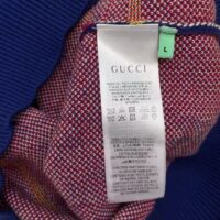 Gucci Men GG Les Pommes Cotton Cardigan Dark Blue Red Apple Knit Cotton Jacquard (2)