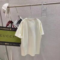 Gucci Men GG Tiger Cotton T-Shirt White Jersey Tiger Head Crewneck