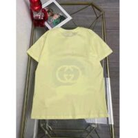 Gucci Men GG Tiger Interlocking G T-Shirt Yellow Cotton Jersey Flower Crewneck Oversize Fit (9)