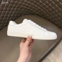 Gucci Unisex Ace GG Embossed Sneaker White GG Embossed Leather Rubber Sole (7)