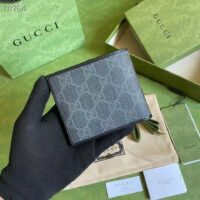 Gucci Unisex Wallet Interlocking G Black GG Supreme Canvas Leather