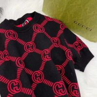 Gucci Women GG Reversible Interlocking G Wool Sweater Crewneck Short Sleeves (6)