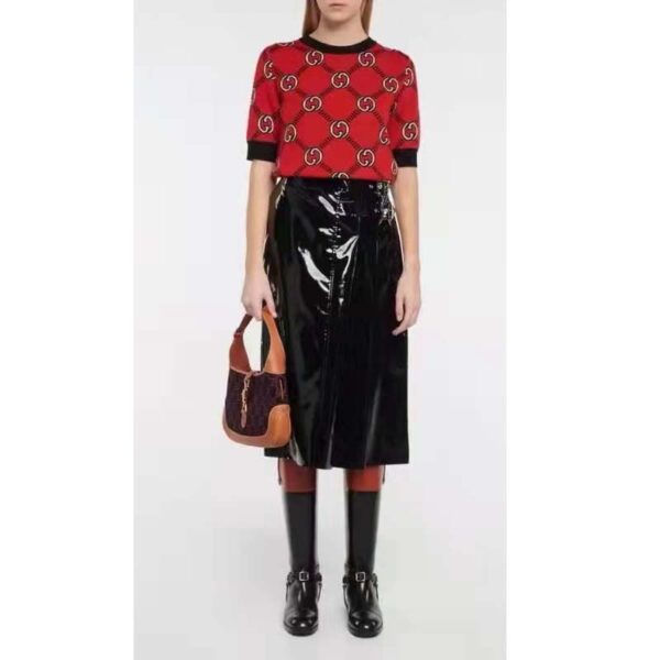 Gucci Women GG Reversible Interlocking G Wool Sweater Crewneck Short Sleeves (4)