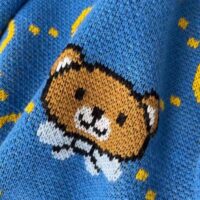 Gucci Women KAI x Gucci GG Jacquard Jumper Dark Blue Teddy Bear Wool Cotton Blend Crewneck (3)