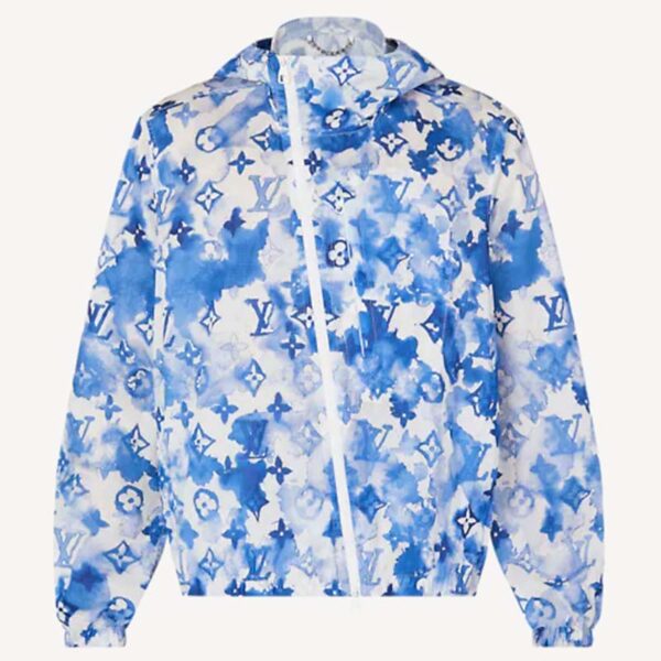 Louis Vuitton LV Men Blue Watercolor Windbreaker 100% Polyamide Indigo Regular Fit (10)