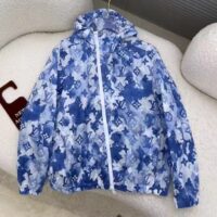 Louis Vuitton LV Men Blue Watercolor Windbreaker 100% Polyamide Indigo Regular Fit (10)