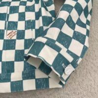 Louis Vuitton LV Men Damier Denim Trunker Jacket Ocean Cotton Regular Fit
