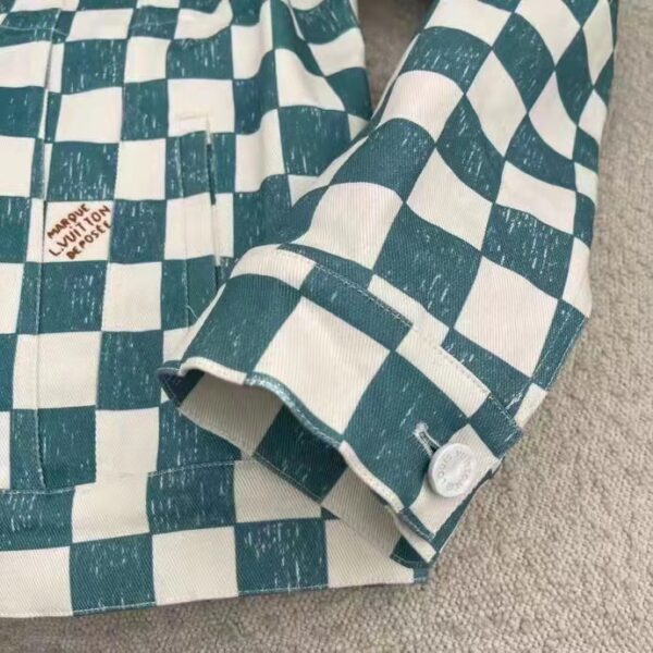 Louis Vuitton LV Men Damier Denim Trunker Jacket Ocean Cotton Regular Fit (9)