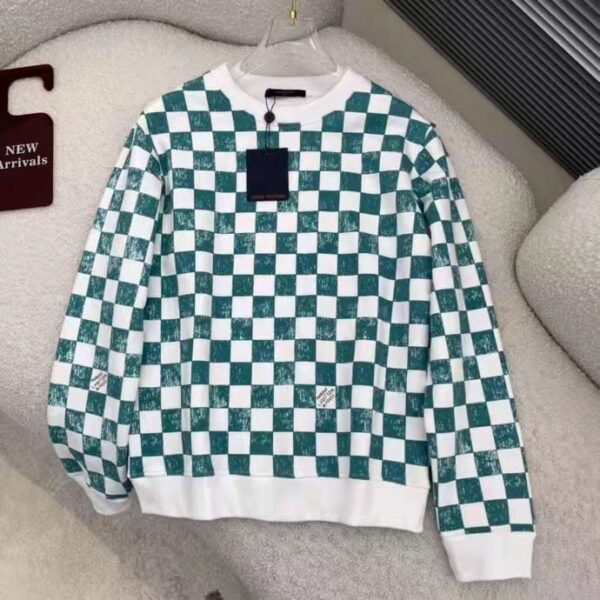 Louis Vuitton LV Men Damier Printed Crewneck Cotton Ocean Classic Sweatshirt Shape (5)