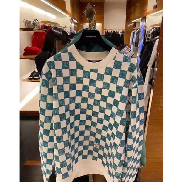 Louis Vuitton LV Men Damier Printed Crewneck Cotton Ocean Classic Sweatshirt Shape (7)