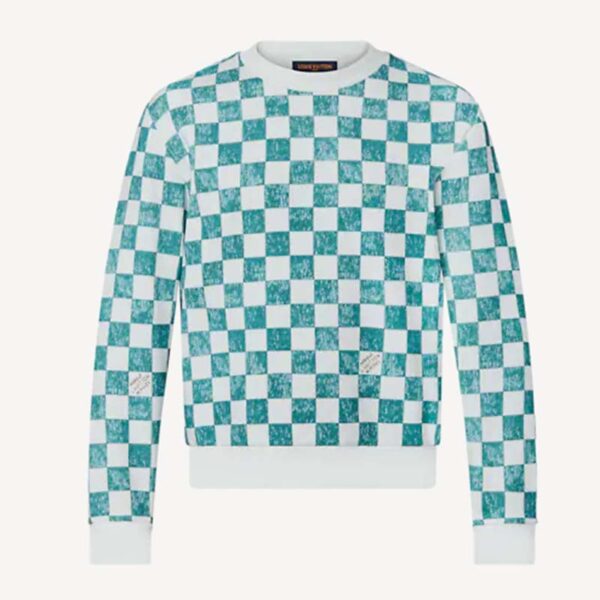 Louis Vuitton LV Men Damier Printed Crewneck Cotton Ocean Classic Sweatshirt Shape (9)