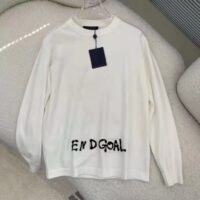 Louis Vuitton LV Men End Goal LV Crewneck 100% Cotton White