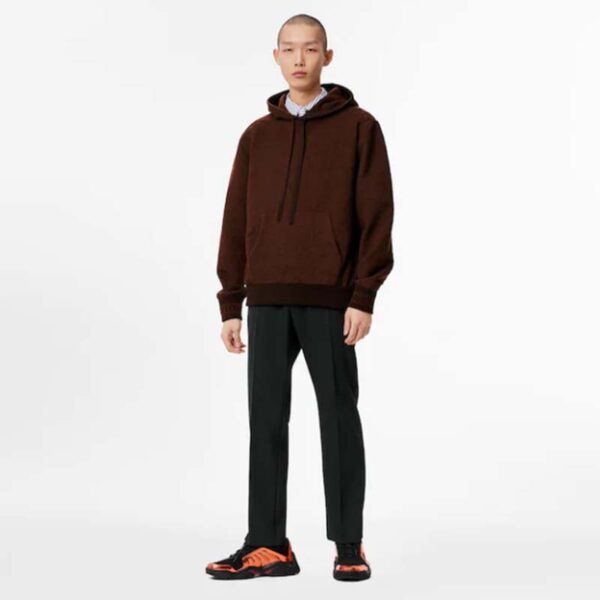 Louis Vuitton LV Men Monogram Hoodie Wool Polyester Brown Slightly Loose Fit (14)