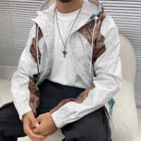 Louis Vuitton LV Men Monogram Marble Windbreaker 100% Polyamide Blue Regular Fit (10)