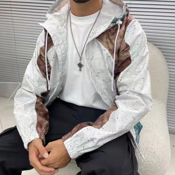 Louis Vuitton LV Men Monogram Marble Windbreaker 100% Polyamide Blue Regular Fit (1)