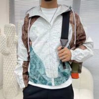 Louis Vuitton LV Men Monogram Marble Windbreaker 100% Polyamide Blue Regular Fit (10)