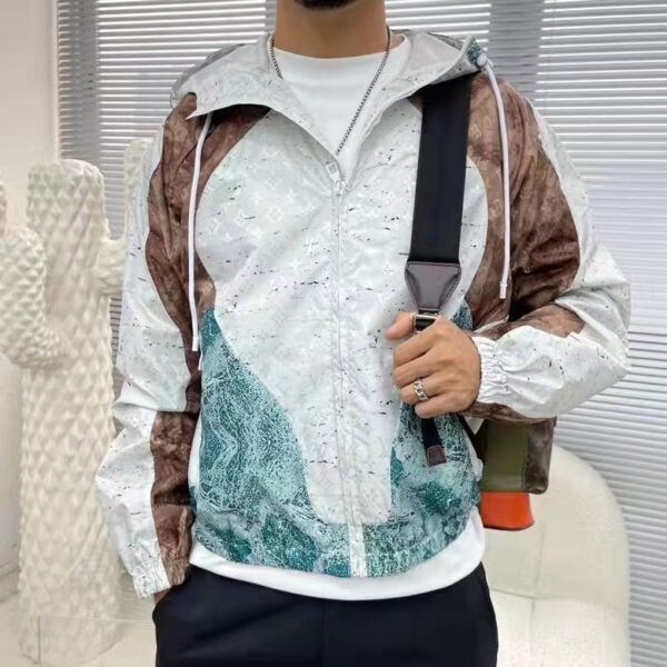 Louis Vuitton LV Men Monogram Marble Windbreaker 100% Polyamide Blue Regular Fit (13)