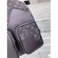 Louis Vuitton LV Unisex Backpack Multipocket Black Monogram Denim Taurillon Cowhide Leather (4)