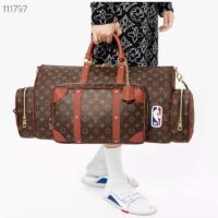 Louis Vuitton LV Unisex Keepall Trio Pocket Travel Bag Brown Monogram Canvas (9)