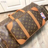 Louis Vuitton LV Unisex Keepall Trio Pocket Travel Bag Brown Monogram Canvas (9)