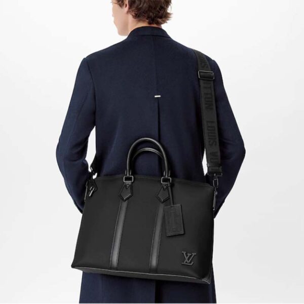 Louis Vuitton LV Unisex Lock It Tote bag Black Grained Calf Cowhide Leather (2)