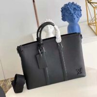 Louis Vuitton LV Unisex Lock It Tote bag Black Grained Calf Cowhide Leather (1)