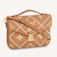 Louis Vuitton LV Unisex Pochette Metis Bag Embroidered Embossed Supple Grained Cowhide (7)