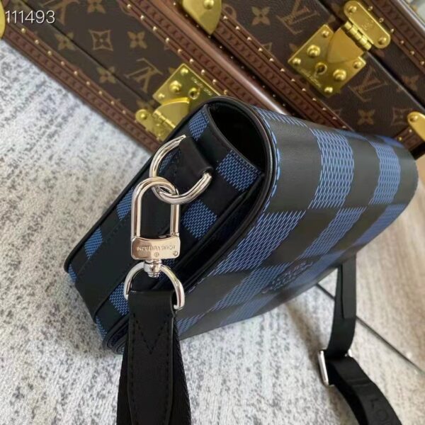 Louis Vuitton LV Unisex Studio Messenger Blue 3D Damier Infini Cowhide Leather (3)