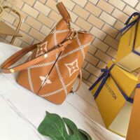 Louis Vuitton LV Women NéoNoé MM Bucket Bag Orange Embroidered Embossed Grained Cowhide (4)