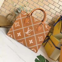 Louis Vuitton LV Women OnTheGo MM Tote Bag Arizona Embossed Supple Grained Cowhide (2)