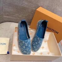 Louis Vuitton Unisex Starboard Flat Espadrille Monogram Denim Calf Leather Denim Blue (1)