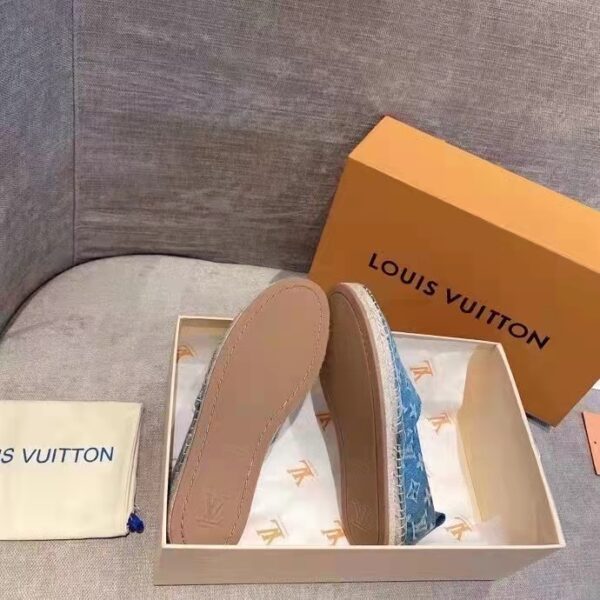 Louis Vuitton Unisex Starboard Flat Espadrille Monogram Denim Calf Leather Denim Blue (8)