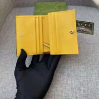 Gucci Unisex Card Case Wallet Yellow GG Leather Double G (1)