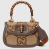 Gucci Women GG Bamboo 1947 Jumbo GG Small Top Handle Bag Brown Leather Bamboo