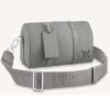 Louis Vuitton LV Unisex City Keepall Bag Gray Aerogram Cowhide Leather Textile Lining