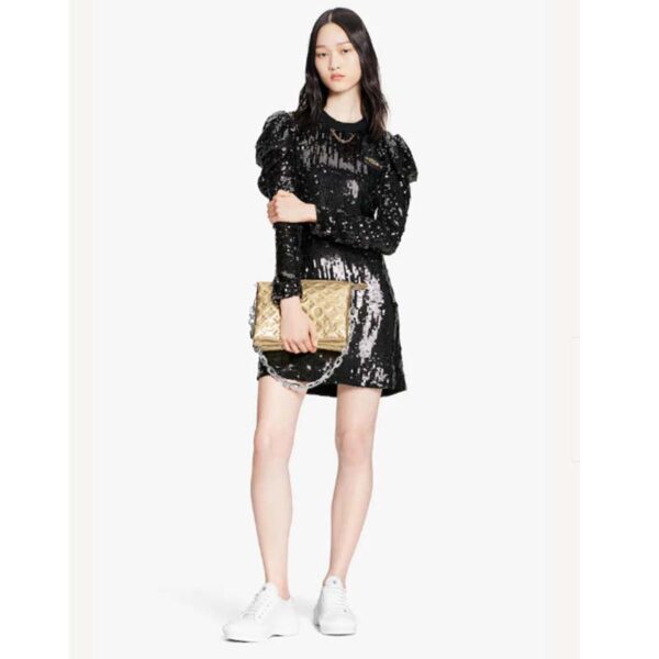 Louis Vuitton LV Unisex Coussin PM Gold Monogram-Embossed Puffy Lambskin Calfskin (6)