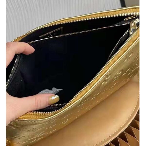 Louis Vuitton LV Unisex Coussin PM Gold Monogram-Embossed Puffy Lambskin Calfskin (7)