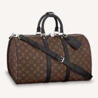 Louis Vuitton LV Unisex Keepall Bandoulière 45 Brown Coated Canvas Cowhide Leather (11)